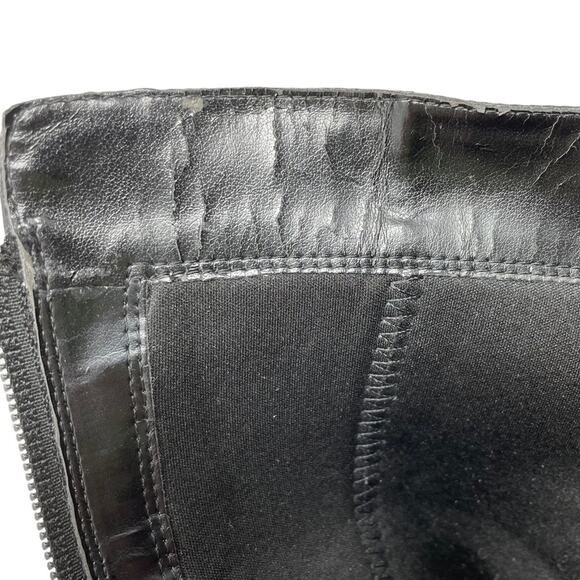 Ecco Size 40(9) Black Leather Mid Calf Boots Adjustable Buckle Side Zip-Flaw - Picture 15 of 16